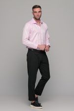 Ροζ πουκάμισο με μικροσχέδιο στην ύφανση PAPARAZZI χωρίς Τσεπάκι - Classic Fit - Image 6