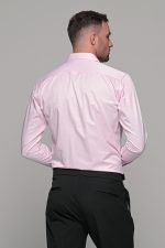 Ροζ πουκάμισο με μικροσχέδιο στην ύφανση PAPARAZZI χωρίς Τσεπάκι - Classic Fit - Image 5
