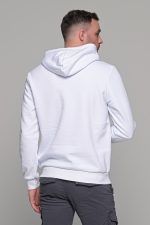 Λευκό φουτερ με ανάγλυφη στάμπα και κουκούλα ανδρικό - Image 5