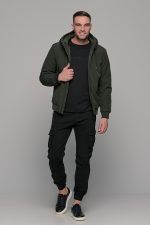 Cargo ανδρικό παντελόνι μαύρο με τσέπες και λάστιχο - Slim Fit - Image 9