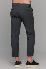 Υφασμάτινο ανδρικό παντελόνι με μονή πιέτα σε χρώμα Ανθρακί – Slim fit - Image 5