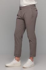 Υφασμάτινο ανδρικό παντελόνι με μονή πιέτα σε χρώμα Πούρου – Slim fit - Image 3