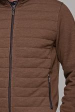 Καφέ ανδρική ζακέτα με ραφή MS - slim fit