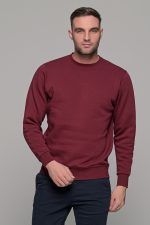 Ανδρικό μπορντό φούτερ χωρίς κουκούλα με λαιμόκοψη