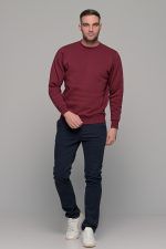 Ανδρικό μπορντό φούτερ χωρίς κουκούλα με λαιμόκοψη - Image 6