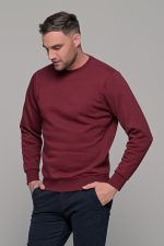 Ανδρικό μπορντό φούτερ χωρίς κουκούλα με λαιμόκοψη - Image 3