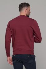 Ανδρικό μπορντό φούτερ χωρίς κουκούλα με λαιμόκοψη - Image 5