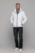Αδιάβροχο λευκό μπουφάν double face ανδρικό - Image 14