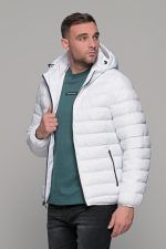 Αδιάβροχο λευκό μπουφάν double face ανδρικό - Image 7