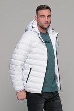 Αδιάβροχο λευκό μπουφάν double face ανδρικό - Image 9