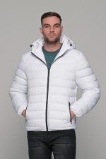 Αδιάβροχο λευκό μπουφάν double face ανδρικό - Image 2