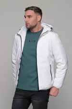 Αδιάβροχο λευκό μπουφάν double face ανδρικό - Image 6