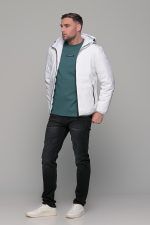 Αδιάβροχο λευκό μπουφάν double face ανδρικό - Image 13