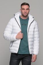 Αδιάβροχο λευκό μπουφάν double face ανδρικό - Image 5