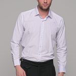 Λευκό Πουκάμισο Με Λιλά Ρίγα PAPARAZZI χωρίς Τσεπάκι - Classic Fit