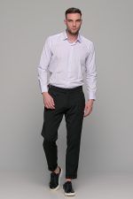 Λευκό Πουκάμισο Με Λιλά Ρίγα PAPARAZZI χωρίς Τσεπάκι - Classic Fit - Image 6