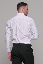 Λευκό Πουκάμισο Με Λιλά Ρίγα PAPARAZZI χωρίς Τσεπάκι - Classic Fit - Image 5