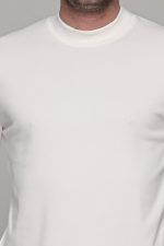 Ανδρική λευκή μπλούζα μακρυμάνικη με λουπέτο