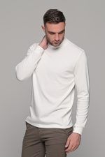 Ανδρική λευκή μπλούζα μακρυμάνικη με λουπέτο