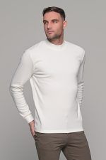 Ανδρική λευκή μπλούζα μακρυμάνικη με λουπέτο