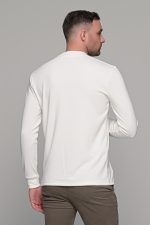 Ανδρική λευκή μπλούζα μακρυμάνικη με λουπέτο