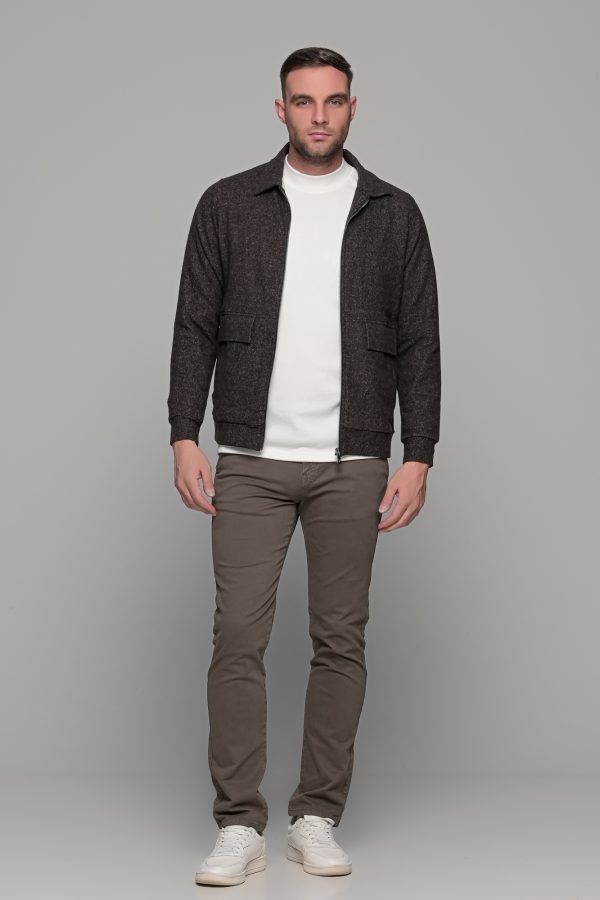 Ανδρική λευκή μπλούζα μακρυμάνικη με λουπέτο