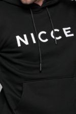 Ανδρικό μαύρο φούτερ με στάμπα "NICCE" και κουκούλα - Image 2