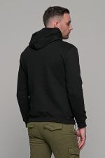 Ανδρικό μαύρο φούτερ με στάμπα "NICCE" και κουκούλα - Image 5