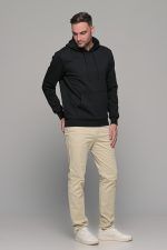 Μαύρο φουτερ με ανάγλυφη στάμπα και κουκούλα ανδρικό - Image 7