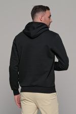 Μαύρο φουτερ με ανάγλυφη στάμπα και κουκούλα ανδρικό - Image 5