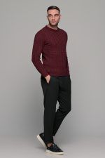 Υφασμάτινο ανδρικό παντελόνι με διπλή πιέτα σε χρώμα Μαύρο – Slim fit - Image 8