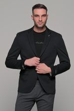 Μαύρο ανδρικό ελαστικό σακάκι AM- slim fit - Image 5