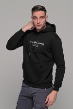 Μαύρο φούτερ με στάμπα "ORIENT EXPRESS" και κουκούλα ανδρικό - Image 4