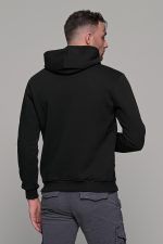 Μαύρο φούτερ με στάμπα "ORIENT EXPRESS" και κουκούλα ανδρικό - Image 5