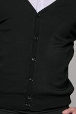 Μαύρη ανδρική ζακέτα με κουμπιά βαμβακερή