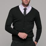 Μαύρη ανδρική ζακέτα με κουμπιά βαμβακερή