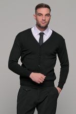 Μαύρη ανδρική ζακέτα με κουμπιά βαμβακερή