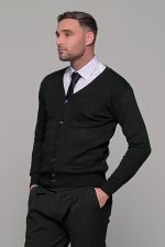 Μαύρη ανδρική ζακέτα με κουμπιά βαμβακερή