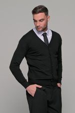 Μαύρη ανδρική ζακέτα με κουμπιά βαμβακερή