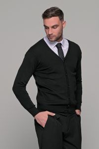 Μαύρη ανδρική ζακέτα με κουμπιά βαμβακερή