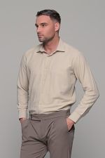 Μπεζ oxford πουκάμισο PAPARAZZI χωρίς Τσεπάκι - Classic Fit - Image 3