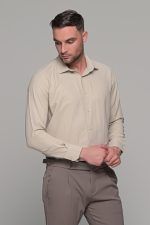 Μπεζ oxford πουκάμισο PAPARAZZI χωρίς Τσεπάκι - Classic Fit - Image 4