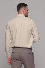 Μπεζ oxford πουκάμισο PAPARAZZI χωρίς Τσεπάκι - Classic Fit - Image 5