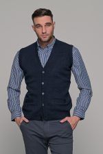 Μπλε ανδρική καζάκα με κουμπιά