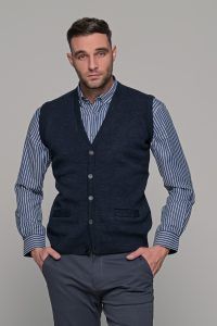 Μπλε ανδρική καζάκα με κουμπιά