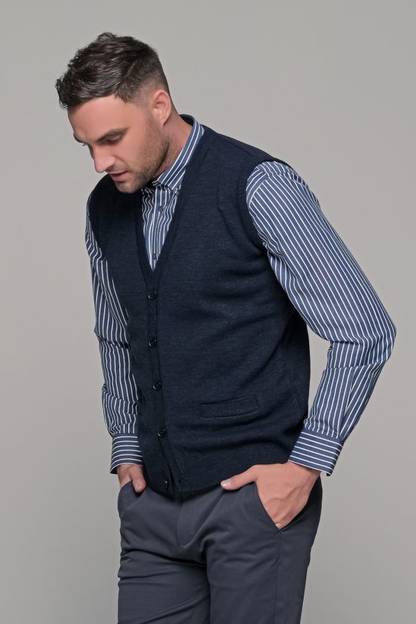 Μπλε ανδρική καζάκα με κουμπιά