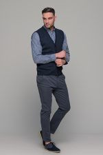 Μπλε ανδρική καζάκα με κουμπιά