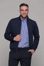Μπλε ανδρική ζακέτα με ραφή MS - slim fit