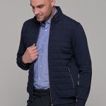 Μπλε ανδρική ζακέτα με ραφή MS - slim fit