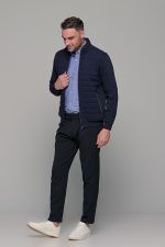Μπλε ανδρική ζακέτα με ραφή MS - slim fit